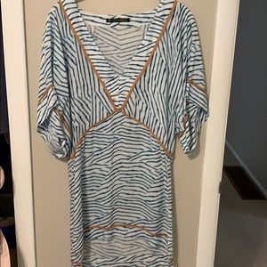 Vix Dune Coverup, Blue/White/Tan trim, S